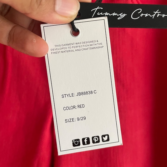 Judy Blue High Waist Garment Dyed Red Tummy Control Wide Leg Crop Denim Jeans - Picture 7 of 10